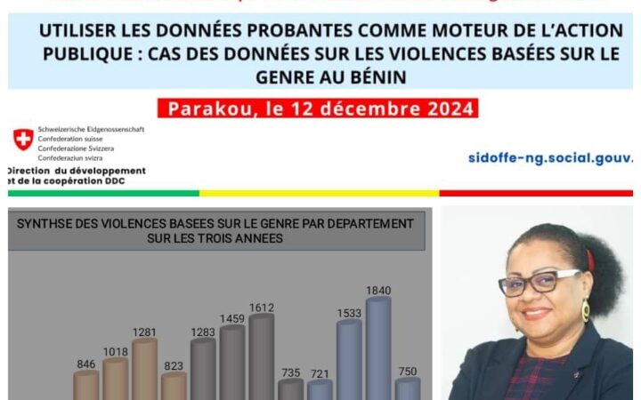 2e Conférence statistique sur les Violences Basées sur le Genre au Bénin : Véronique Tognifodé mobilise les préfets et acteurs de protection du nord pour l’utilisation des données du SIDoFFE-NG et son renseignement