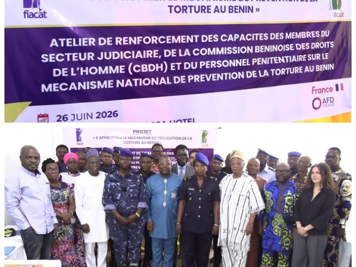 PROJET : « S’approprier le Mécanisme de Prévention de la Torture au Bénin »L’ACAT-Bénin outille les acteurs de la chaîne de protection du secteur judiciaire et pénitentiaire pour le respect des droits du détenu