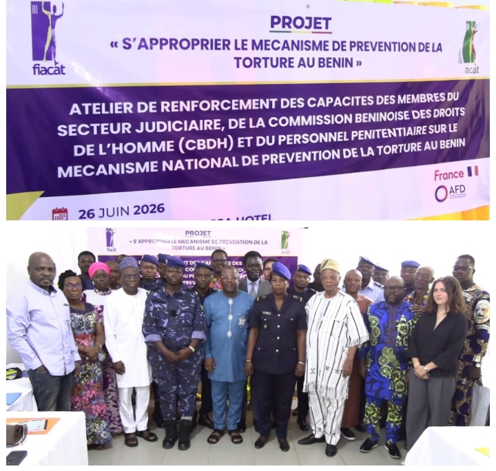 PROJET : « S’approprier le Mécanisme de Prévention de la Torture au Bénin »L’ACAT-Bénin outille les acteurs de la chaîne de protection du secteur judiciaire et pénitentiaire pour le respect des droits du détenu